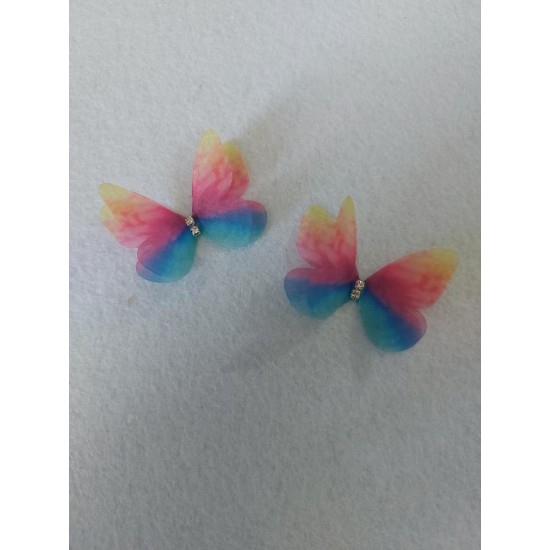 Бабочка ткань+стразы 5см, цена за 1 шт