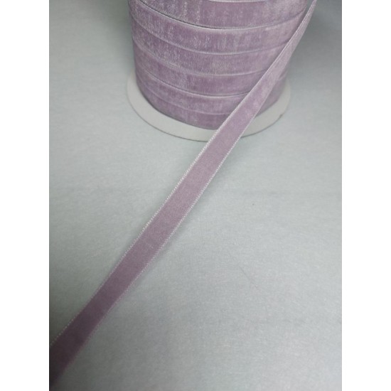 Лента бархатная 1 см, цв. сиреневый 82, цена за 1 м