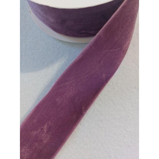 Лента бархатная 3,8 см вишневая пенка №199, цена за 1 м
