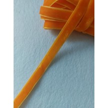 Лента бархатная 1 см, цв. оранжевый, цена за 1 м