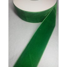 Лента бархатная 3,8 см зеленая 60, цена за 1 м