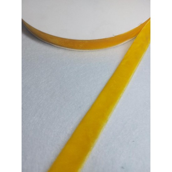 Лента бархатная однотонная/ 15мм/ цв.желтый, цена за 1 м