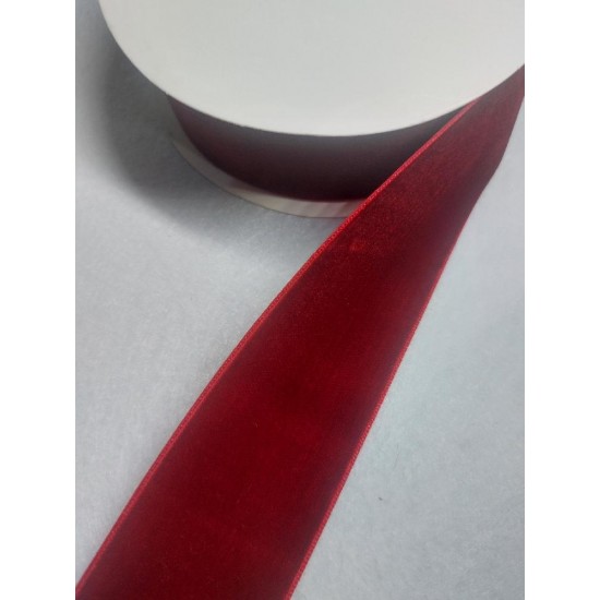 Лента бархатная 3,8 см бордовый 240, цена за 1 м