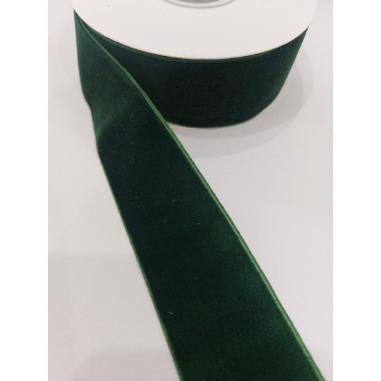 Лента бархатная 3,8 см зеленый №164, цена за 1 м