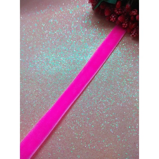 Лента бархатная 1см ц в. ярко-розовый, цена за 1 м