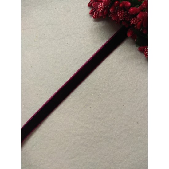 Лента бархатная 1 см, цв. бордовый 240, цена за 1 м
