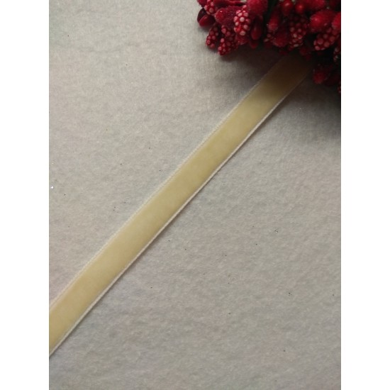 Лента бархатная 1 см, цв. айвори 28, цена за 1 м