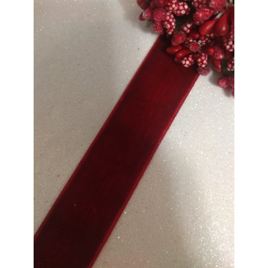 Лента бархатная 2,5 см бордовый 240, цена за 1 м