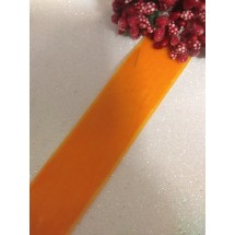  Лента бархатная 2,5 см оранжевая 35, цена за 1 м