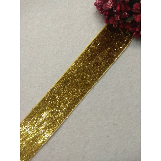 Лента бархатная с люрексом 2,5 см, цена за 1 м