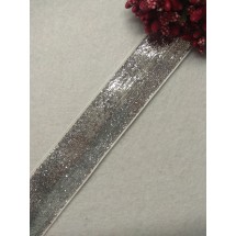 Лента бархатная с люрексом 2,5 см, цена за 1 м