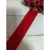 Лента бархатная 2,5 см, цв. красная 45, цена за 1 м