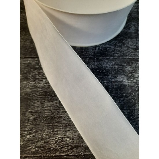 Лента бархатная 3,8 см белый 01, цена за 1 м