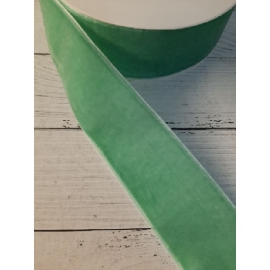 Лента бархатная 3,8 см мятный 46, цена за 1 м