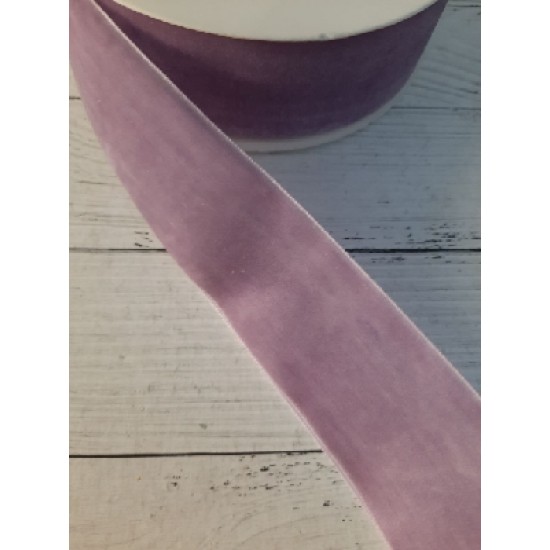 Лента бархатная 3,8 см сиреневый 82, цена за 1 м