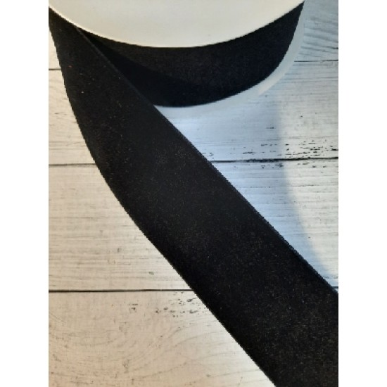 Лента бархатная 3,8 см черный 03, цена за 1 м