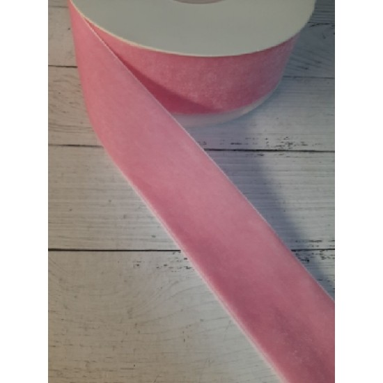 Лента бархатная 3,8 см розовый 36, цена за 1 м