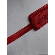 Лента бархатная с люрексом 2,5 см цв. красный, цена за 1 м