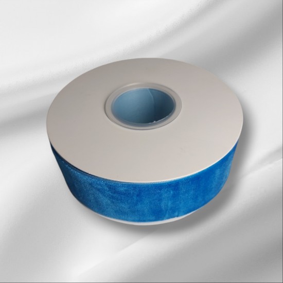 Лента бархатная 3,8 см бирюзовый 68, цена за 1 м