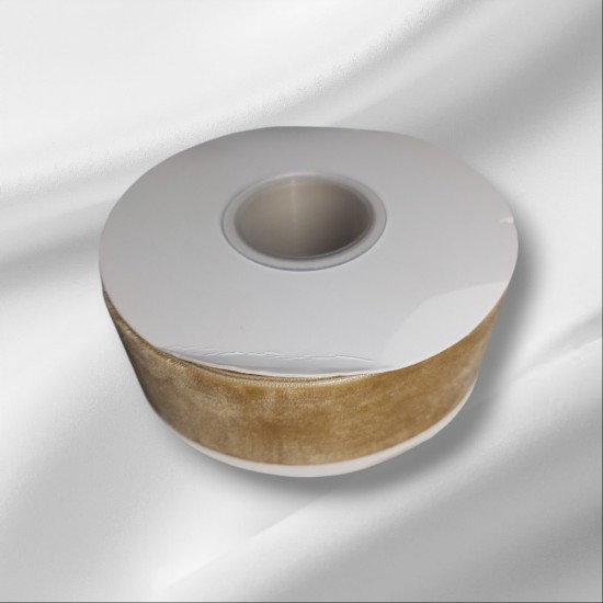 Лента бархатная 3,8 см коричневый 102, цена за 1 м