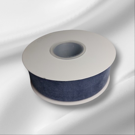 Лента бархатная 3,8 см темно-серый 189, цена за 1 м