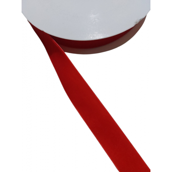 Лента бархатная 2.5см (красный), цена за 1 м
