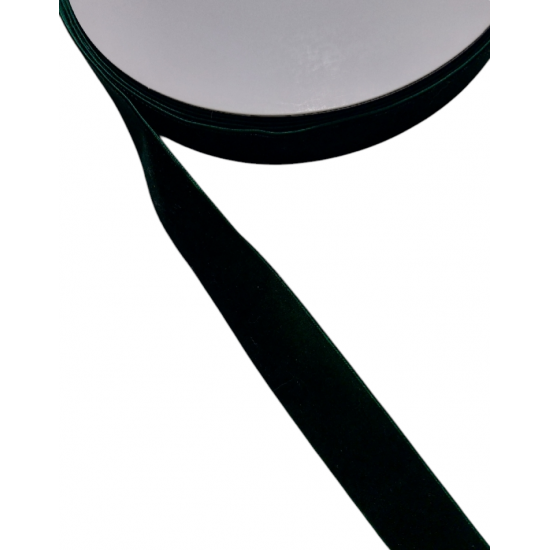 Лента бархатная 2.5см (тем.зеленый), цена за 1 м