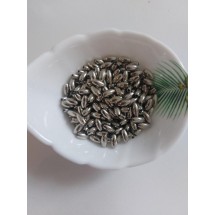 Бусины под жемчуг "рис" 4*8 мм серебро, цена за 10 гр