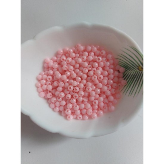Бусины матовые 4 мм розовые, цена за 20 гр