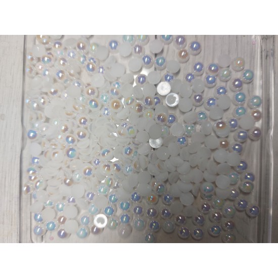 Полубусины-перламутр (цв. белый) 6мм, цена за 20 гр