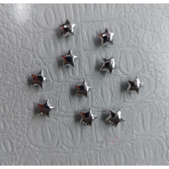 Кабошон "Звездочка" цв. серебро, цена за 20 шт