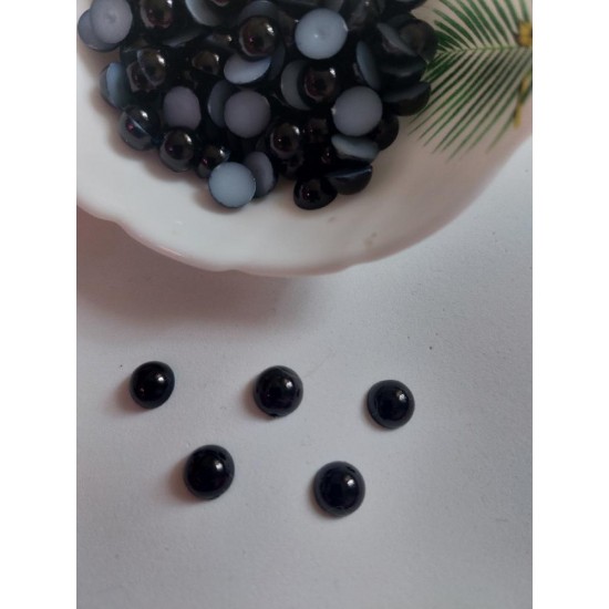 Полубусины под жемчуг 8 мм цв. черный, цена за 20 гр