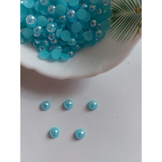 Полубусины перламутр 6 мм цв. голубой, цена за 20 гр