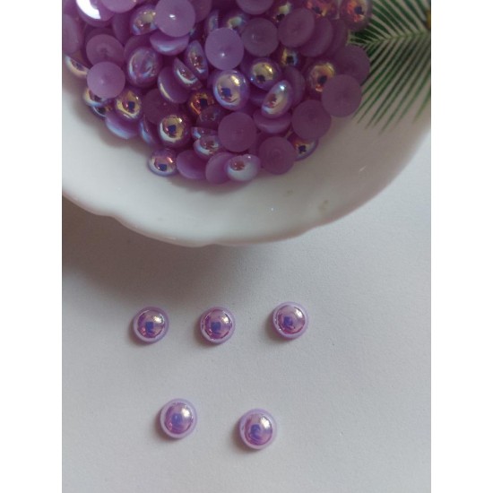 Полубусины под жемчуг перламутровые 8 мм цв. сиреневый, цена за 20 гр