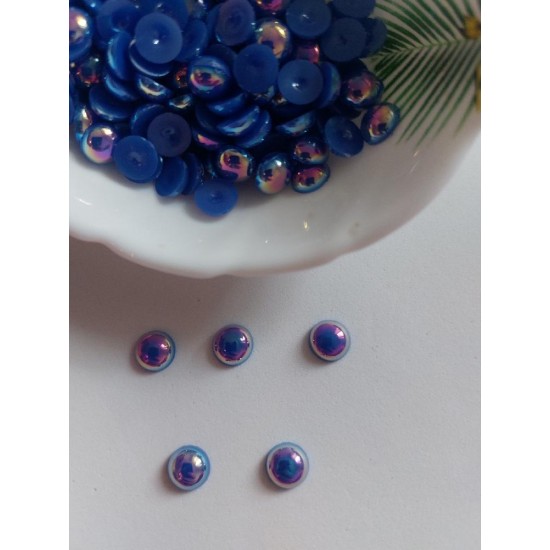 Полубусины под жемчуг перламутровые 8 мм цв. синий, цена за 20 гр