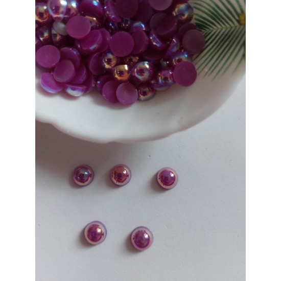 Полубусины под жемчуг перламутровые 8 мм цв. темно-сиреневый, цена за 20 гр