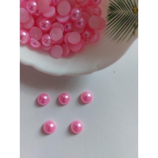 Полубусины под жемчуг 8 мм цв. розовый, цена за 20 гр