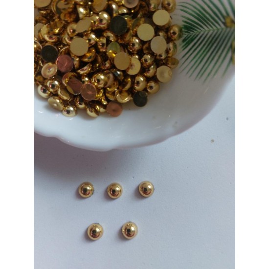 Полубусины металлик 6 мм цв. золото, цена за 20 гр