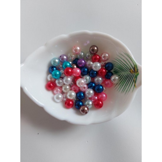 Бусины под жемчуг 8 мм микс, цена за 20 гр