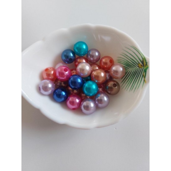 Бусины под жемчуг 12 мм микс, цена за 20 гр