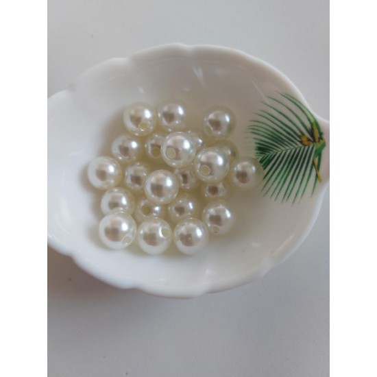Бусины под жемчуг "премиум" 12 мм айвори, цена за 20 гр