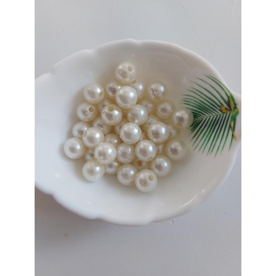 УЦЕНКА Бусины под жемчуг 10 мм молочный, цена за 20 гр