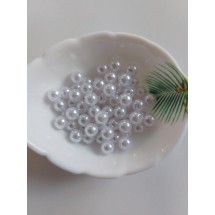Бусины под жемчуг 8 мм "премиум" цв. белый, цена за 20 гр