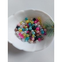 Бусины под жемчуг 6 мм микс, цена за 20 гр
