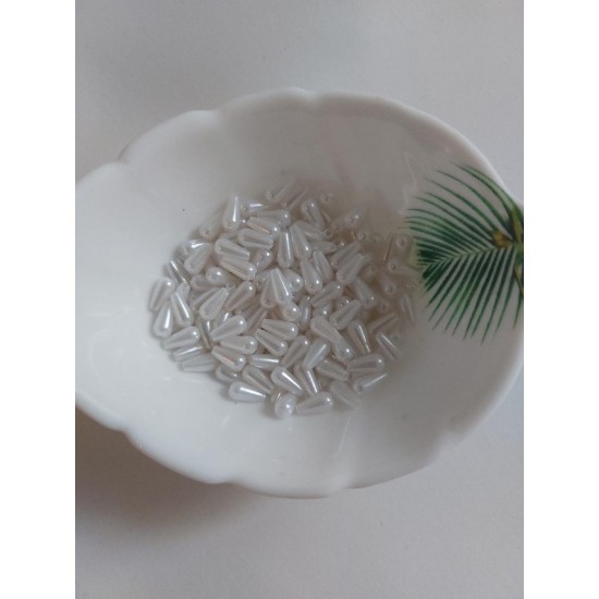 Бусины под жемчуг "капля" 4*8 мм, цена за 10 гр