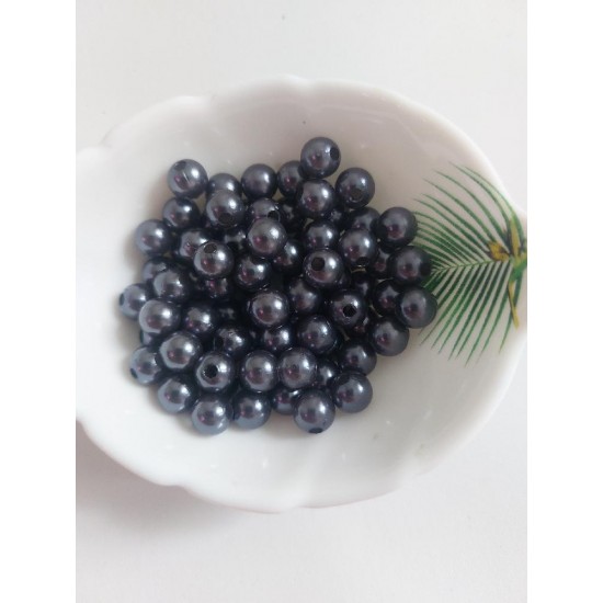 Бусины под жемчуг 8 мм графит, цена за 20 гр