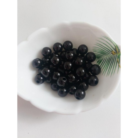 Бусины под жемчуг 10 мм черный, цена за 20 гр