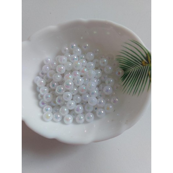  Бусины под жемчуг 6 мм перламутровый белый, цена за 20 гр