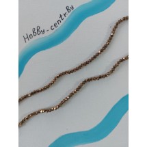 Бусины стеклянные 4 мм коричневый металлик №79, цена за 50 шт