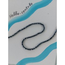 Бусины стеклянные 4 мм графитовый металлик, цена за 50 шт